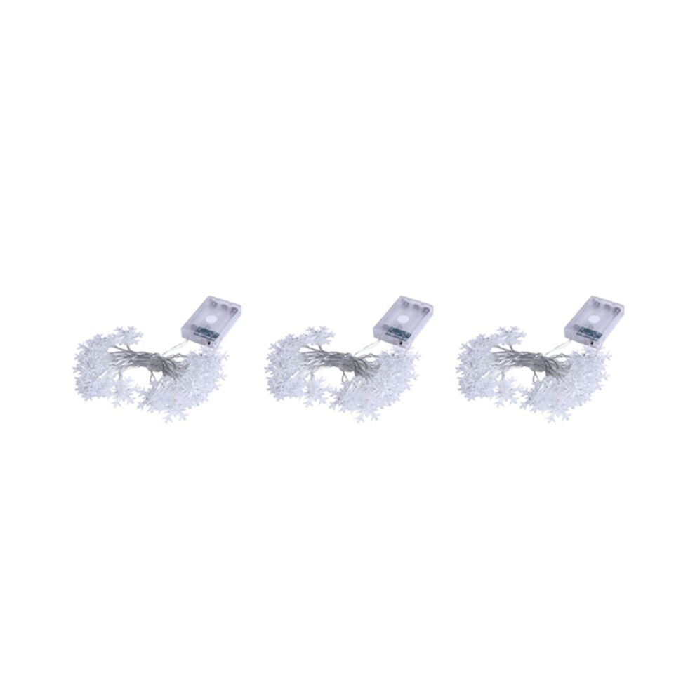 3X 20Led Snowflake String Light Christmas Garland Fairy Led Light Lanterns Xmas Outdoor Party Decor Battery Power 6032382531128
