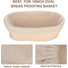 24 Pcs Oval Shape Bread Proofing Basket Cover Natural Rattan Baking Dough Sourdough Proofing Basket Cloth Liner