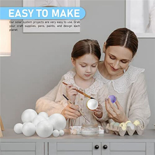 2X Solar System Project Kit, PlanetModel Crafts 14 Mixed Sized Polystyrene Spheres Balls for School Science Projects 1