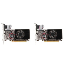 2X GT610 Grafikkarte DDR3 True 2 GB 810 MHz Computer-Grafikkarte PCI-E 16X -Kompatibel + VGA + DVI Geräuscharm für Desktop-PC