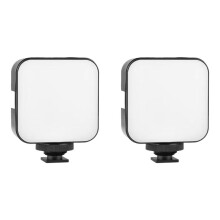 2X LED Video Light Photography 2W Dimmable 6500K Fill Panel Lamp para Camera Smartphone Laptop