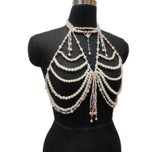 Collier de chaîne de corps en perles-Chaîne de poitrine