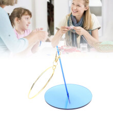 Lightweight Blue Acrylic Portable Wrist Yarn Holder with Clamp Loop Organizer