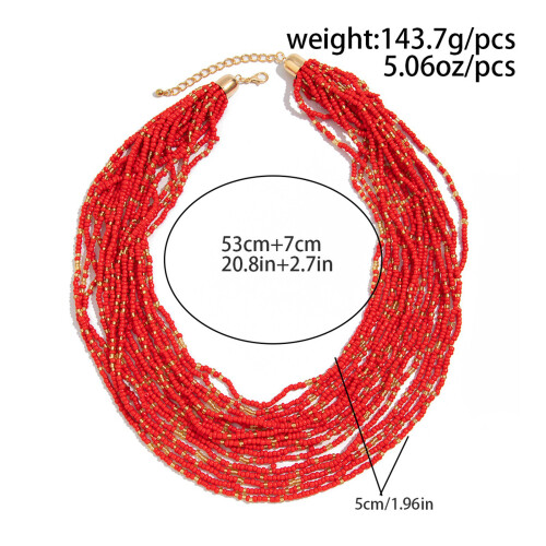Collier de perles à la mode, fait à la main, multicouche, bijoux 2