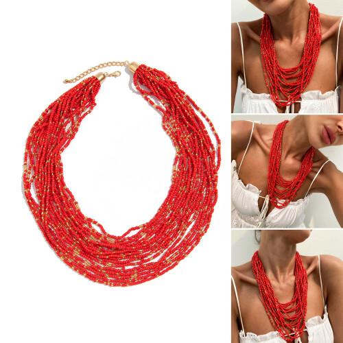 Collier de perles à la mode, fait à la main, multicouche, bijoux 1