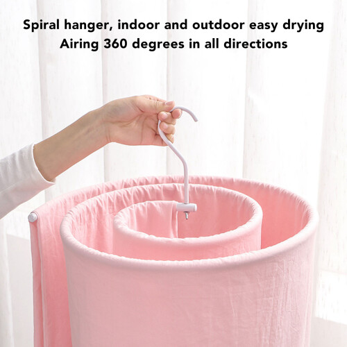 Home Balcony Quilt Drying Tool - Round Spiral Hanger with 360 Rotating Design 2