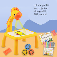 Kids Deer Drawing Projector 3-Level Adjustable with Sound in Yellow