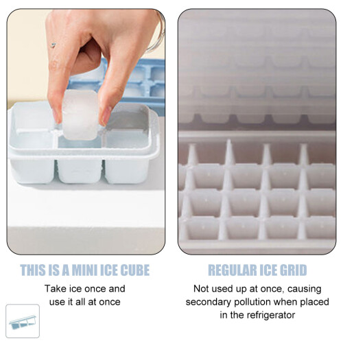 Ice Cube Mould with Lid for Home Bar Use, Stackable Design Multi-Purpose Ice Tray with Spill Proof Lid, Compact Design Durable Materials for Freezing 2