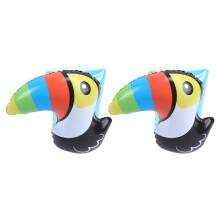 Tropical Party Supplies With Adorable Inflatable Parrots, Quick Inflation For Reusable Pool Floats At Hawaiian Luau Decor (Kids Aged 3-6)