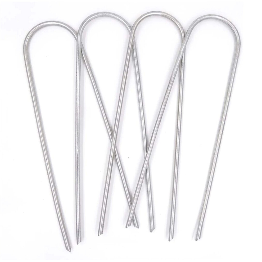 Outdoor Use, Reusable Galvanized U-Shaped Pins, Easy Installation Garden Landscape Staples, Commercial Grade, Secure In Strong Winds, Strong And 9358999480985