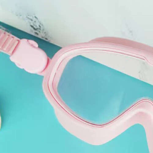 Leakproof Large Frame Swimming Goggles, Pink Transparent, Antifog 2