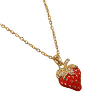 Modern Fruit Pendant Necklace Stylish Chain Necklace-Gold-color