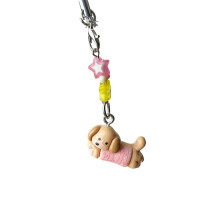 Charmant pendentif à breloque porte-clés mobile teckel pour-Rose