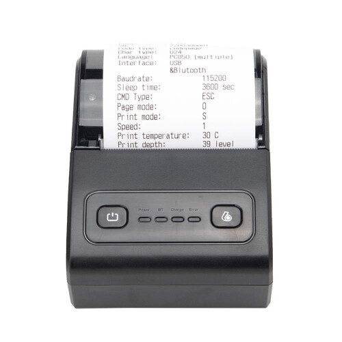 58mm Thermobondrucker USB + Bluetooth - Tragbare POS-Drucklösung Black