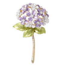 Chic Blue And White Hydrangea Brooch Ornament-Purple  white