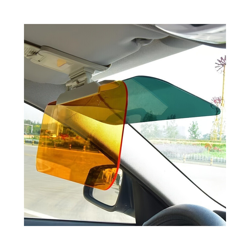 1Pc Adjustable Car Sun Visor With Dual-Panel Glare Reduction | Universal Fit Clip-On Design For Day & Night Driving 6935161531145