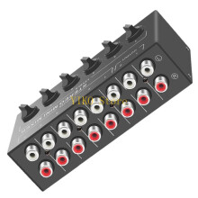 K32C MX620 Stereo Sound Mixer 6In 2 Out Splitter Distribution Switcher Adjustable Sound For Recording Artists And Performers