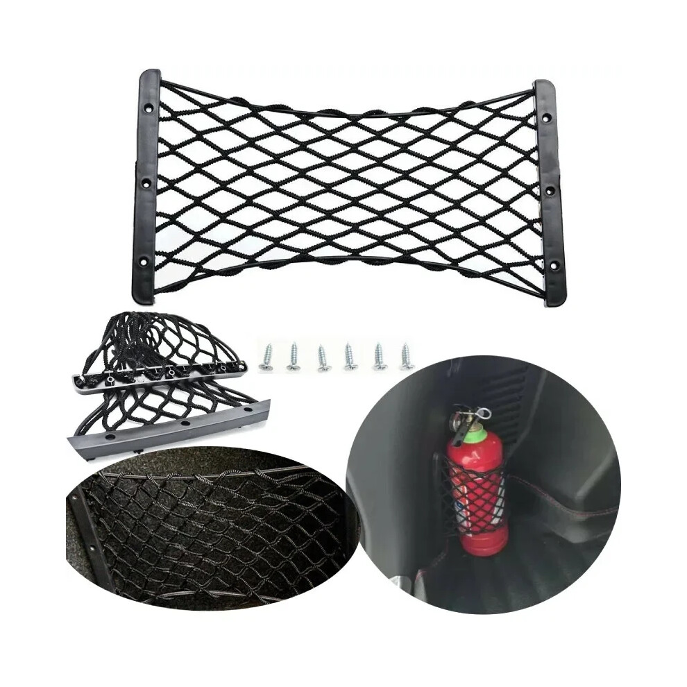 Car Trunk Organizer Back Rear Car Trunk Mesh Elastic String Net Magic Sticker Universal Storage Bag For Trunk Car Organizer 6935161530605