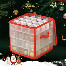 Large Capacity Christmas Ornament Storage Box with Dual Zipper & Handles - Secure, Dust-Proof Organizer for Holiday Decorations