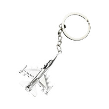 Creatieve metalen vliegtuigen sleutelhanger hanger-Zilver