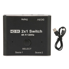 HDMI Switch High Resolution Auto Switching Device With Variable Refresh Rate And Low Latency Mode For PS5 Xbox Compatible Ultra HD Gaming Displays