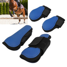 4 pièces de protège-jambes en néoprène PU pour cheval bleu taille L - Course