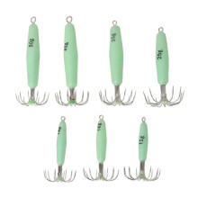 7 Stück Leuchtende Tintenfisch-Jig Set aus Edelstahl 12-50g