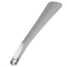 Calzadores de metal con mango largo, construcción duradera de acero inoxidable para uso diario, calzador con diseño de codo y acabado resistente al
