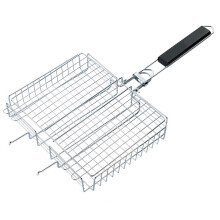 Accessori per grigliate all'aperto Cestello per griglia in acciaio inox Materiale sicuro per alimenti Maniglia pieghevole e portatile Distribuzione