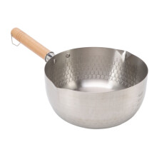 Multi-Heat Source Compatible, Japanese Yukihira Pot, Wooden Handle Saucepan With Non-Stick Surface, Deep Pan Design For Reduced Spillage, Microwave