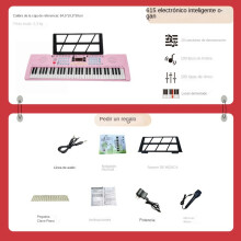 ([615 rosa brillante] teclado electrónico) Teclado electronico portatil 61 llave infantil
