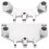 Support de biellette de servo en aluminium argenté MN86K 1/12 RC 13