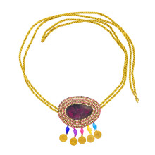 Unique Bohemian Coin and Rhinestones Waist Chain-Purple