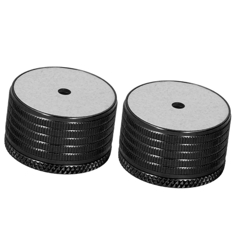 Bright Black Aluminum Furniture Risers 2 Pcs 23-37Mm Adjustable 50-500Kg Load 9381377644686