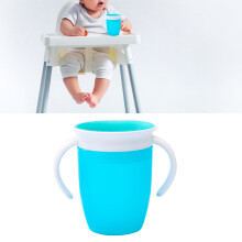 Leakproof Baby Training Cup 80x105mm Blue Drop Resistant Silicone & PP