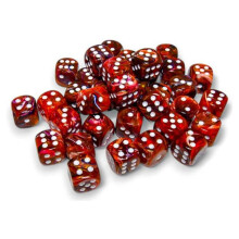 Chessex Manufacturing CHX27943 d6Cube 12 mm Festive Symphony - White - Pack of 36
