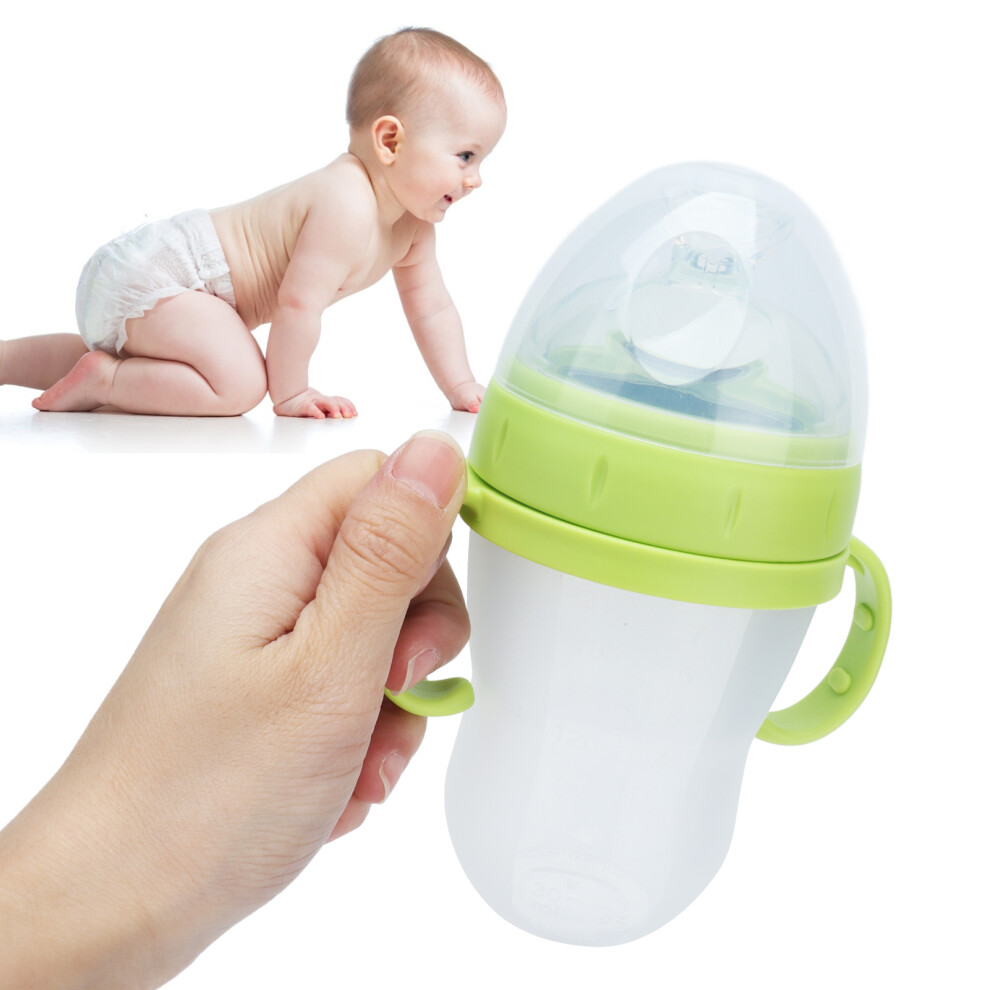 Baby Cereal Bottle 250ml Silicone Squeeze Feeding with Dispensing Spoon