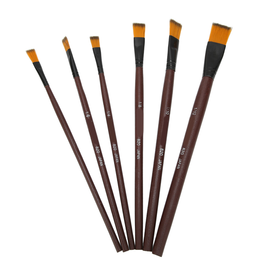 6Pcs Oil & Watercolor Makeup Brush Set for Body & Face Painting Halloween