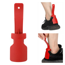 Schuhlöffel für Erwachsene und Senioren Tragbar Reise Ergonomischer Schuhhelfer Rot 30 cm