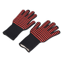 Heat Resistant Gloves for BBQ Grilling, Extreme Heat Resistant Up to 500 Silicone Coated Oven Mitts with Non Slip Grip Breathable Kitchen