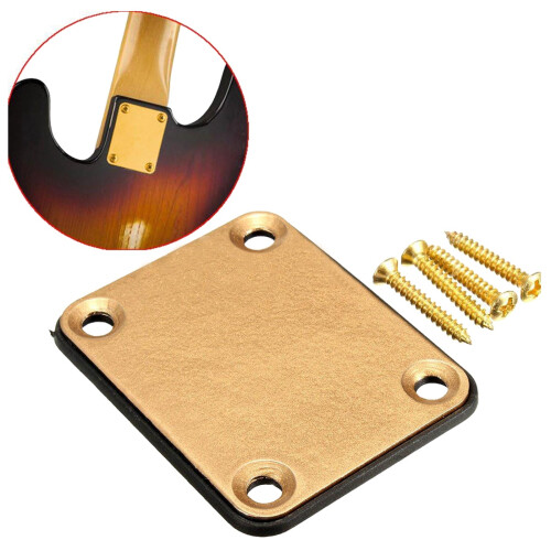 1set Gold Neck Plate with 4 Screws & 6 Pieces Guitar String Tuning Key Pegs/Machine  Knobs(for Left and Right) 2