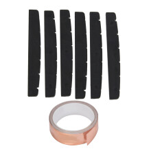 6X Black 6-String Guitar Top Nut 42mm X 3mm & 1x 30mm X10M Copper Foil Tape Adhesive EMI Shielding Guitar Slug Snail