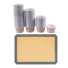 100X Cupcake Wrapper Paper Cake Case Baking Cups Liner Muffin & 1Pc Silicone Baking Mat Non-Stick Silicone Oven Mat