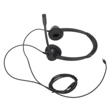 Headphones with Mic for PC Laptop Business Calls, Binaural Headset with Noise Canceling Microphone and Hearing Protection for Online Class Customer