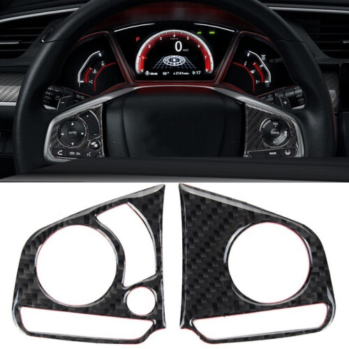 3Pcs Steering Wheel Button  Panel Cover for   2016 - 2019 & 1x Passenger Airbag Light Trims 2