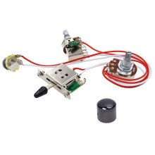 Black Electric Guitar Control Knob with Electric Guitar Wiring Kit 1 Volume 1 Tone 3 Toggle 500K Pots Jack 1 Set