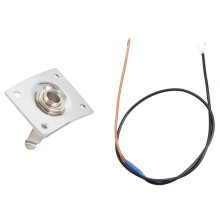 1Pcs Chrome Plate E-Output Socket for Electric Guitar & 1Pcs Acoustic Guitar Piezo Bridge Pickup Soft with 2.5 Jack