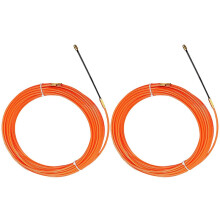 2x 4mm 15 Meter/30 Meter Orange Guide Device Nylon Electric Cable Push Pullers Duct Snake Rodder Fish Tape Wire
