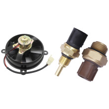 1x 6 Inch Electric Cooling Fan Radiator for Atv Karting 150 & 2Pcs Coolant Temperature Sensor &  for  Cr-V