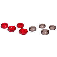 8Pcs for Turn Signal Light Indicator Lens Cover for Sportster 1200 Touring Dyna Softail Tea Black & Red
